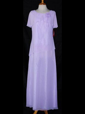 Juliet #2041 Chiffon Mother's Formal Or Evening Gown-Size L-LILAC-New With Tags